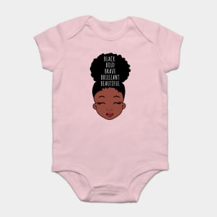 Black Bold Brave Brilliant Beautiful, African American Girl, Black Girl Magic Baby Bodysuit